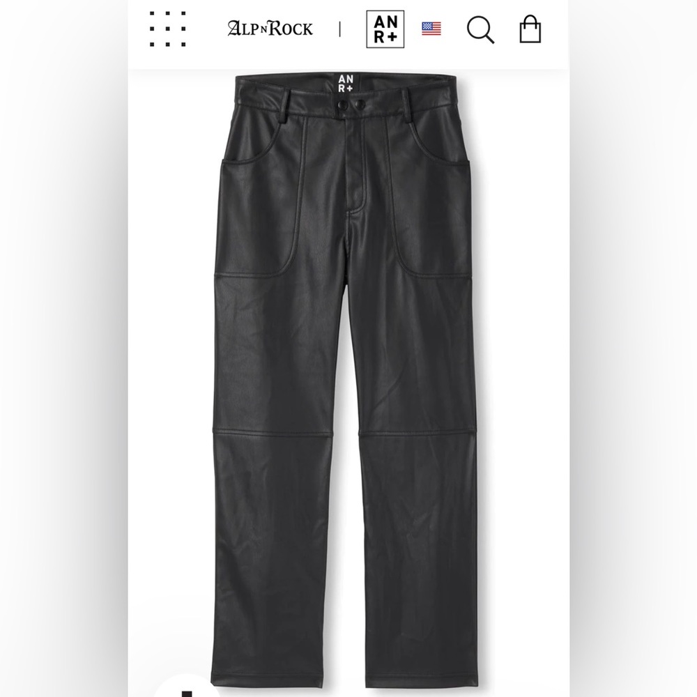 AlpNRock Kennidy Vegan Friendly Black Leather high rise Crop Pant w/ Pockets ⭐️